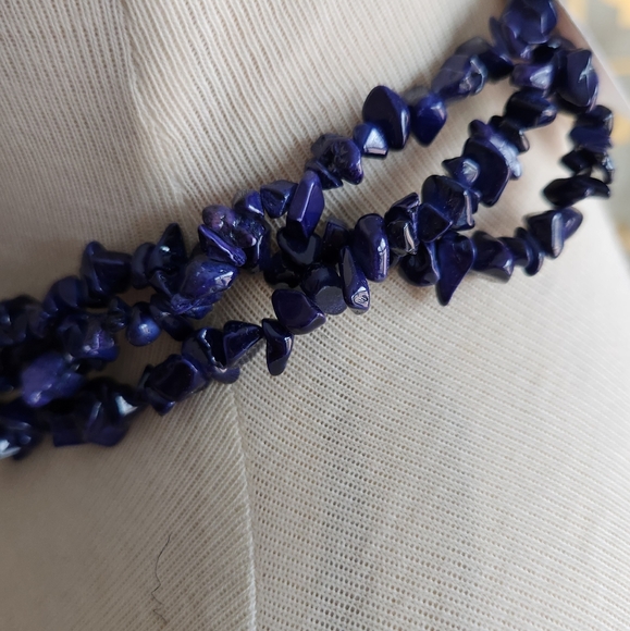 Blue Lapis Lazuli inspired Necklace with Earrings Set - Picture 15 of 17